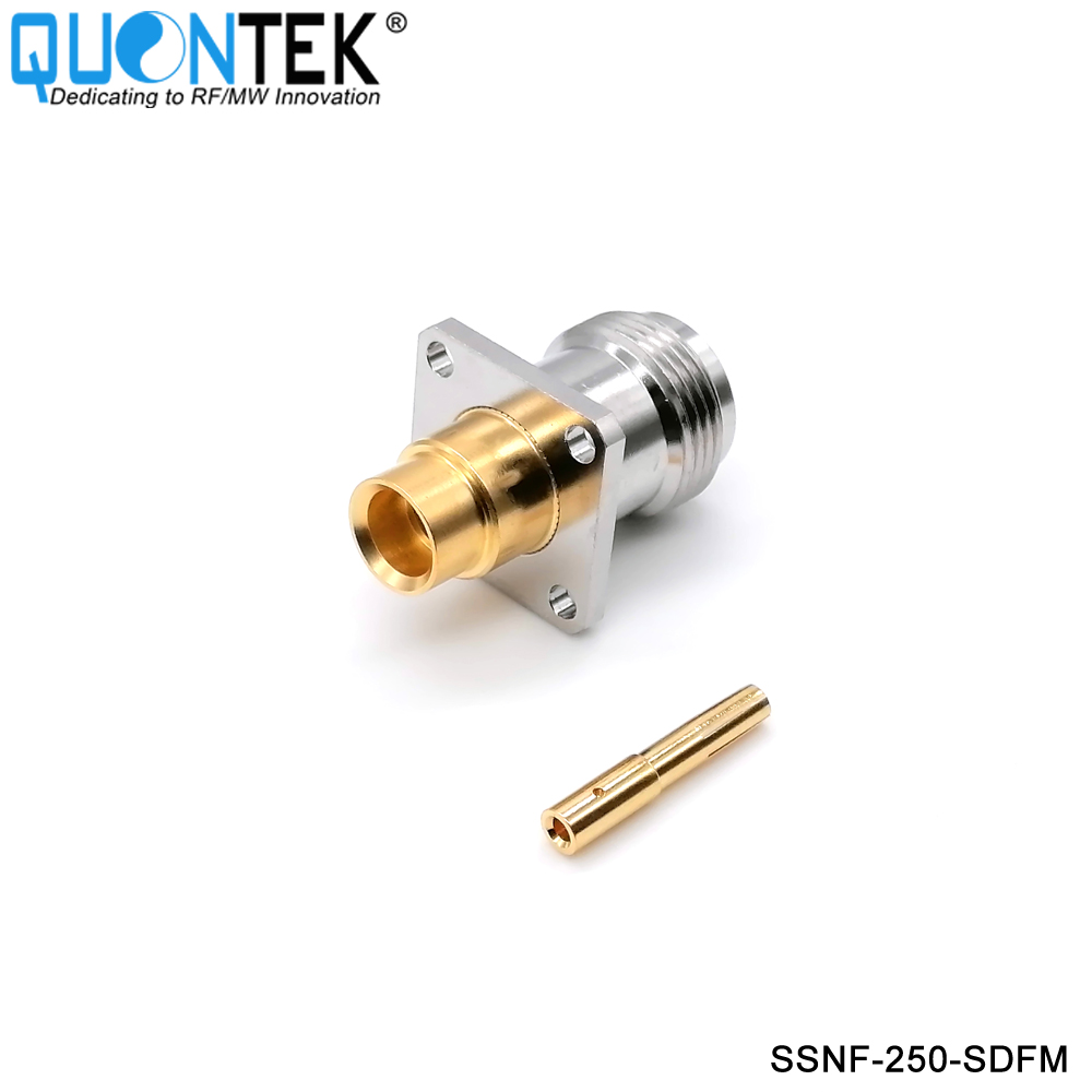 Standard Connector, N female,.250“ cable,Flange mounted,Solder type
