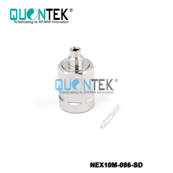 Standard Connector, NEX10 Male for .086"/RG405/QTB220 Cable,Solder Type
