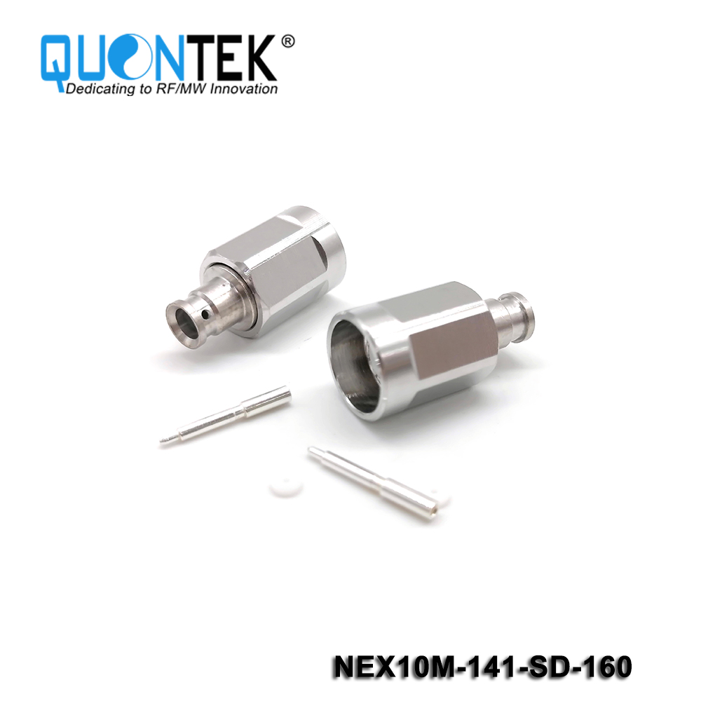 Low PIM connector,NEX10 Male,.141"/RG402/QTC402 cable,solder type