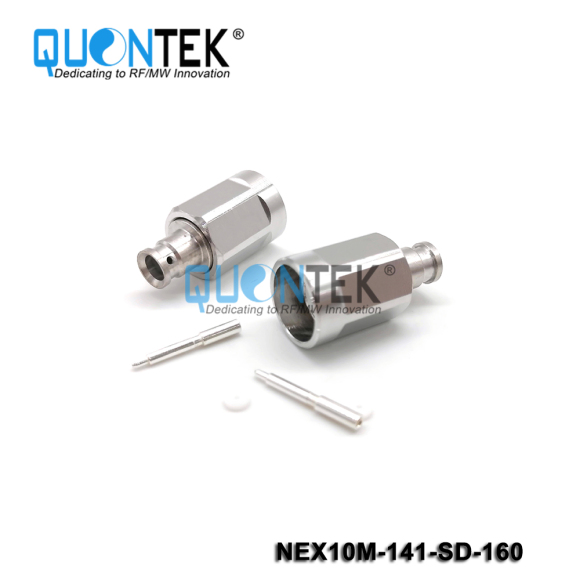 Low PIM connector,NEX10 Male,.141"/RG402/QTC402 cable,solder type