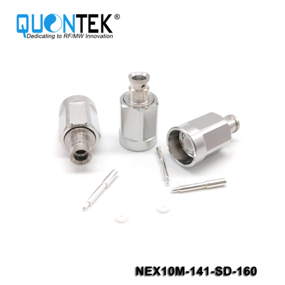 Low PIM connector,NEX10 Male,.141"/RG402/QTC402 cable,solder type