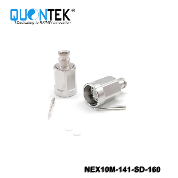 Low PIM connector,NEX10 Male,.141"/RG402/QTC402 cable,solder type