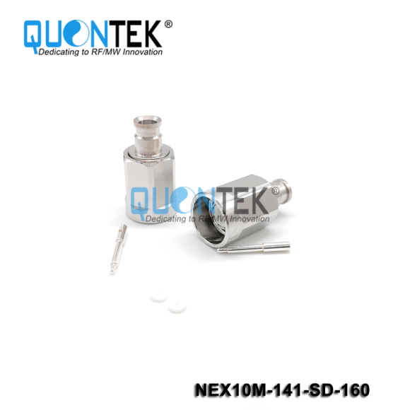 Low PIM connector,NEX10 Male,.141"/RG402/QTC402 cable,solder type