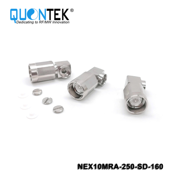 Low PIM connector,NEX10 RA male,.250"/RG401/SF250 cable,solder type