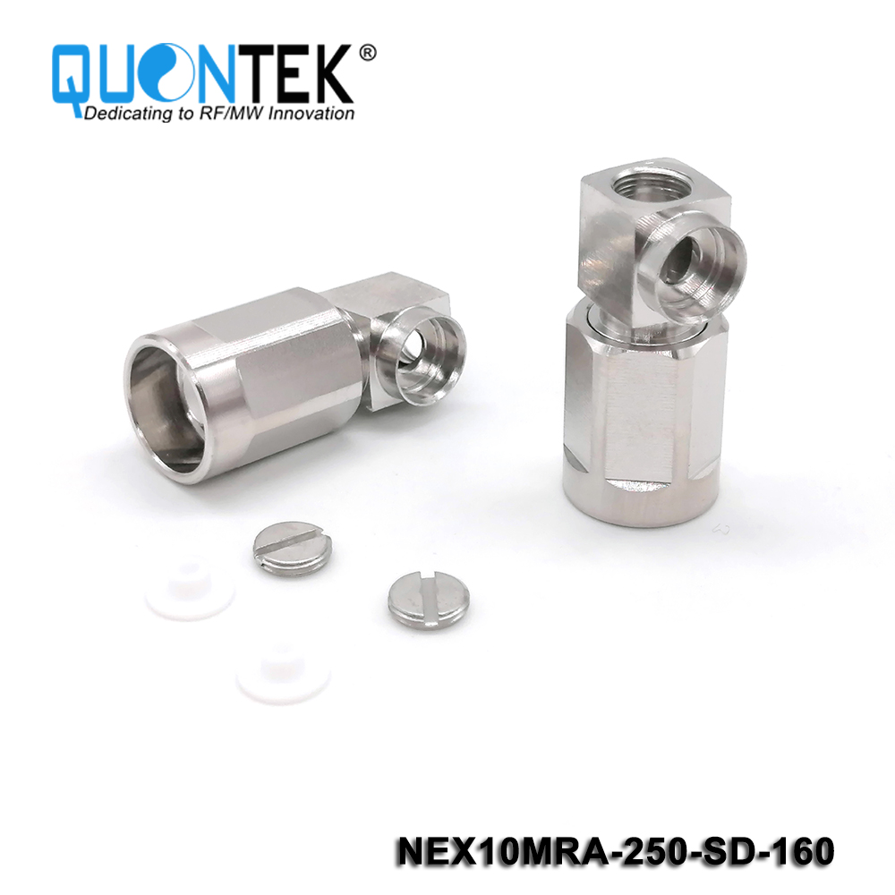 Low PIM connector,NEX10 RA male,.250"/RG401/SF250 cable,solder type