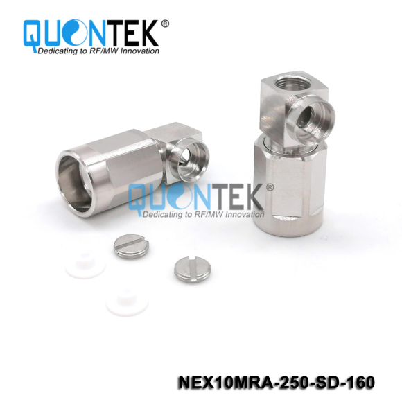 Low PIM connector,NEX10 RA male,.250"/RG401/SF250 cable,solder type