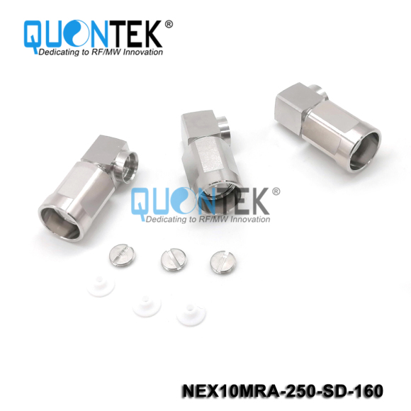 Low PIM connector,NEX10 RA male,.250"/RG401/SF250 cable,solder type