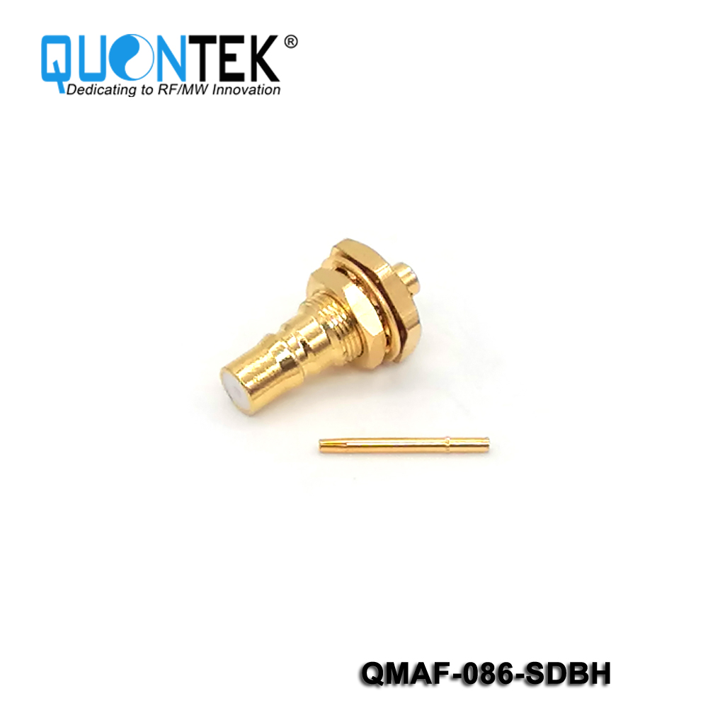 Standard Connector, QMA Female for .086 cable,solder type,Bulkhead mounted