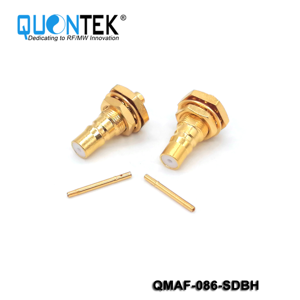 Standard Connector, QMA Female for .086 cable,solder type,Bulkhead mounted