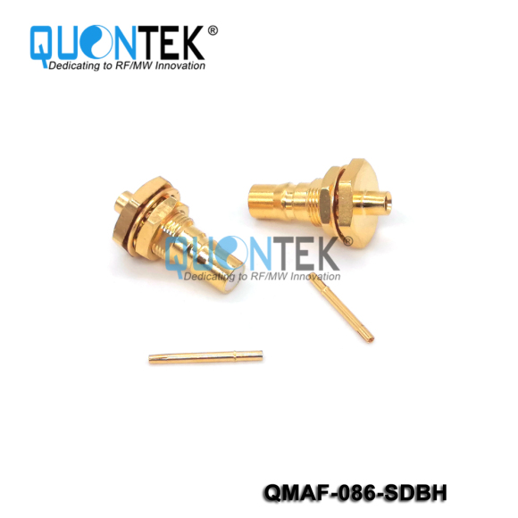 Standard Connector, QMA Female for .086 cable,solder type,Bulkhead mounted