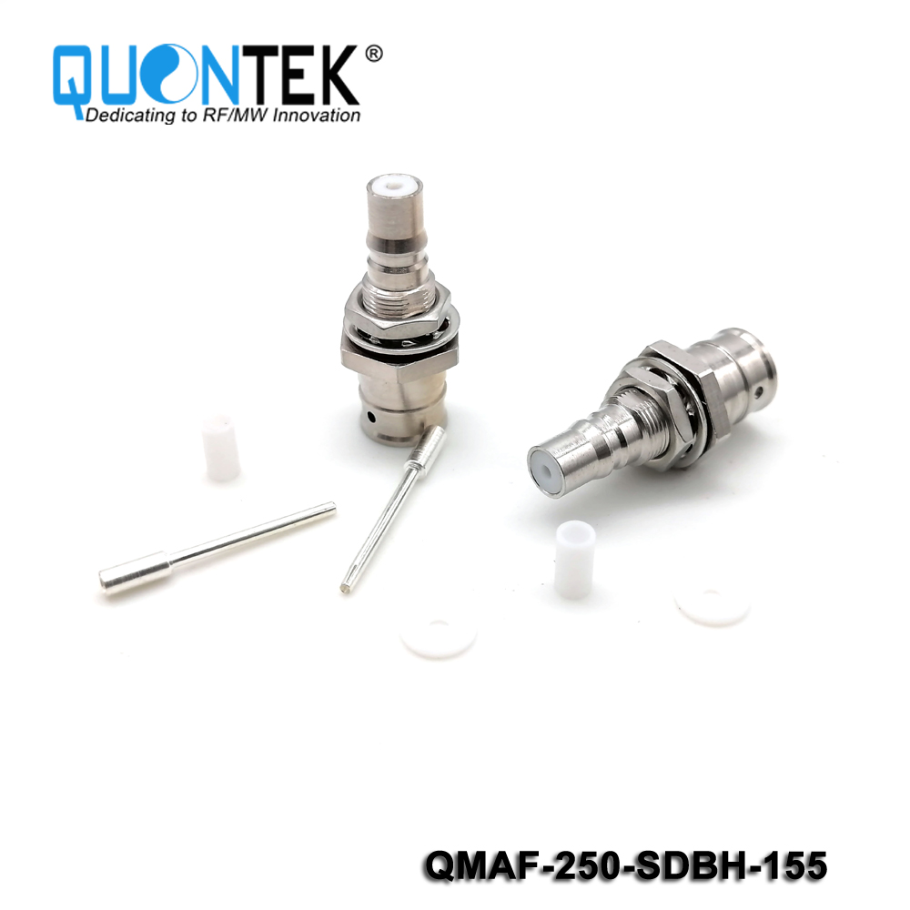 Low PIM Connector,QMA female for 250/RG401 cable,Bulkhead mounted,solder type