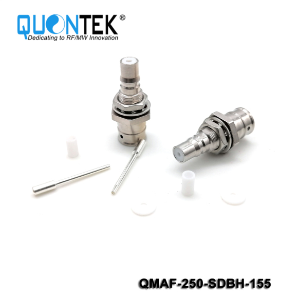 Low PIM Connector,QMA female for 250/RG401 cable,Bulkhead mounted,solder type