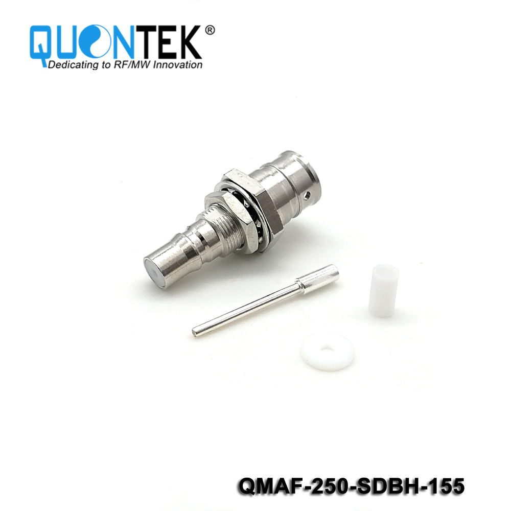 Low PIM Connector,QMA female for 250/RG401 cable,Bulkhead mounted,solder type