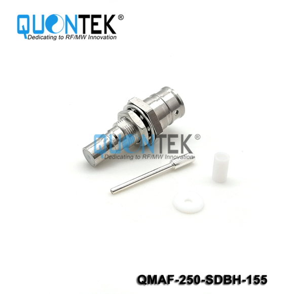 Low PIM Connector,QMA female for 250/RG401 cable,Bulkhead mounted,solder type