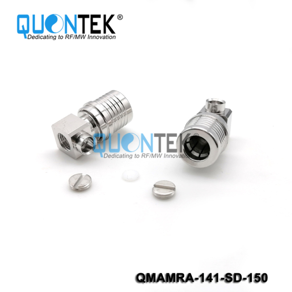 Standard Connector,QMA RA male for 141 cable,Solder type