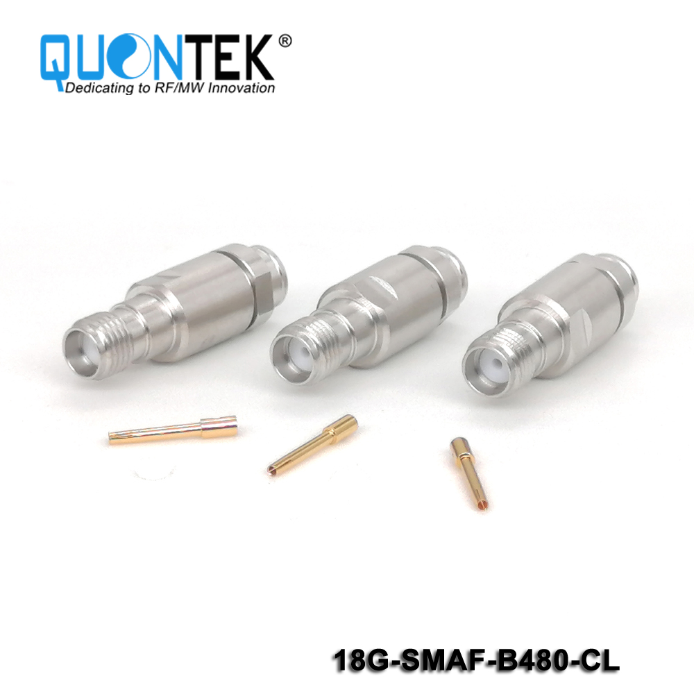 Precision connctor,SMA Female for QTB480 cable,Clamp type,to 18GHz