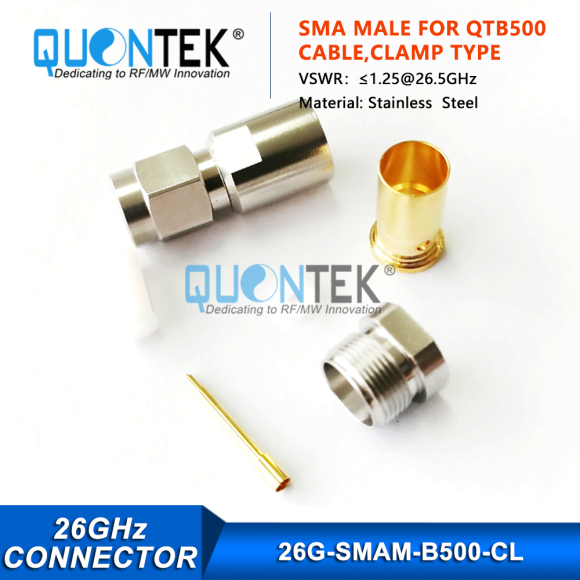 Precision connctor,SMA Male,QTB500 cable,Clamp type,26GHz Precision connctor,SMA Male,QTB500 cable,Clamp type,26GHz