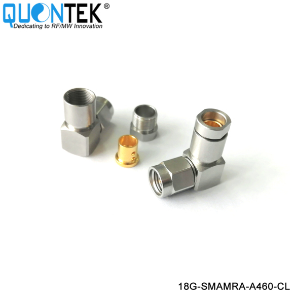 Precision connctor,SMA R/A Male,QTA460 cable,Clamp type,18GHz