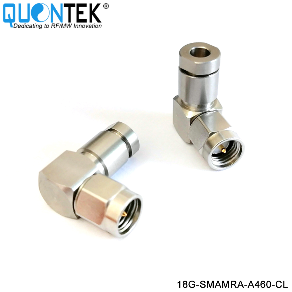 Precision connctor,SMA R/A Male,QTA460 cable,Clamp type,18GHz