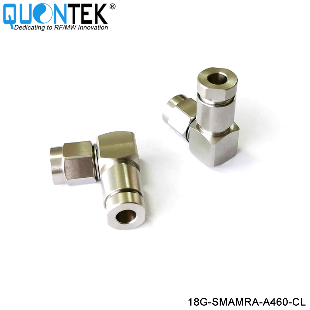 Precision connctor,SMA R/A Male,QTA460 cable,Clamp type,18GHz