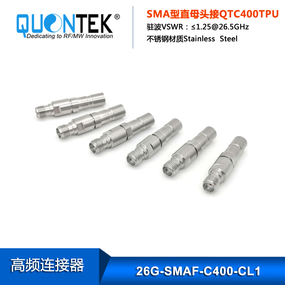 Precision connctor,SMA female for QTC400TPU cable,Clamp type,to 26.5GHz,Long protective cover