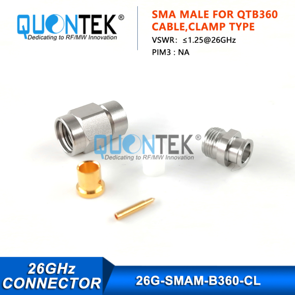Precision connctor,SMA Male for QTB360 cable,Clamp type,to 26.5GHz Precision connctor,SMA Male for QTB360 cable,Clamp type,to 26.5GHz
