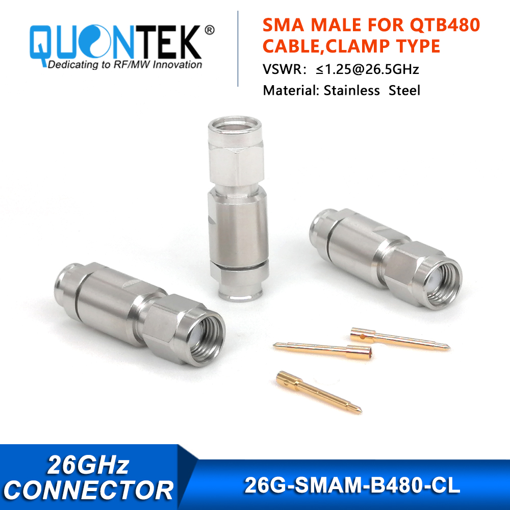 Precision connctor,SMA Male for QTB480 cable,Clamp type,to 26.5GHz