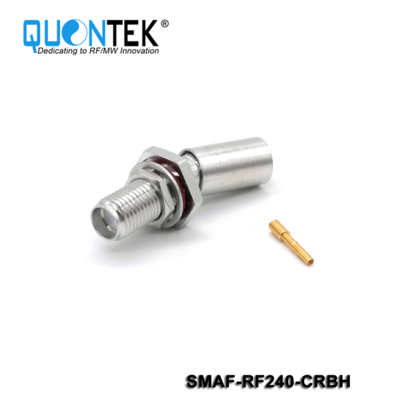 Standard Connector,SMA female for RF240 cable,Crimp type Bulkhead mounted