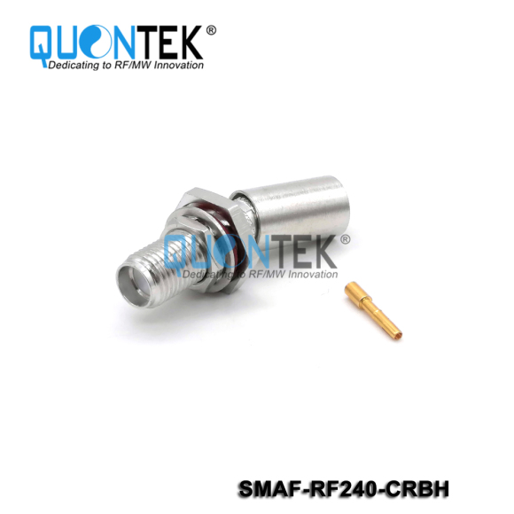 Standard Connector,SMA female for RF240 cable,Crimp type Bulkhead mounted