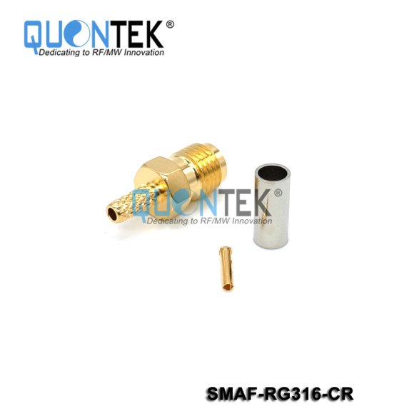 Standard connector,SMA female for RG316/RG174/RF100 cable,Crimp type