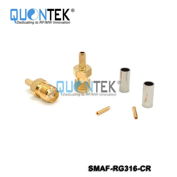 Standard connector,SMA female for RG316/RG174/RF100 cable,Crimp type
