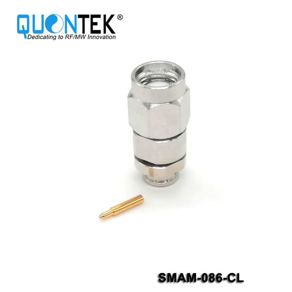 Standard Connector, SMA Male for .086/RG405/QTB220 Cable,Clamp Type