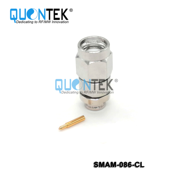 Standard Connector, SMA Male for .086/RG405/QTB220 Cable,Clamp Type