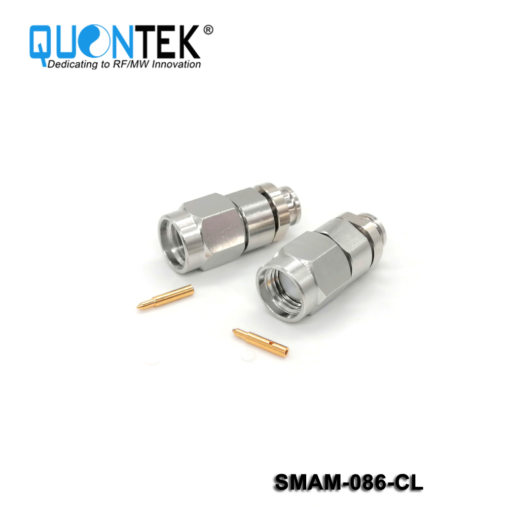 Standard Connector, SMA Male for .086/RG405/QTB220 Cable,Clamp Type