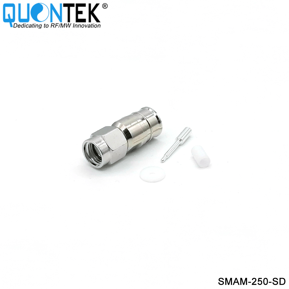 Low PIM Connector, SMA Male for .250"Cable,Solder Type