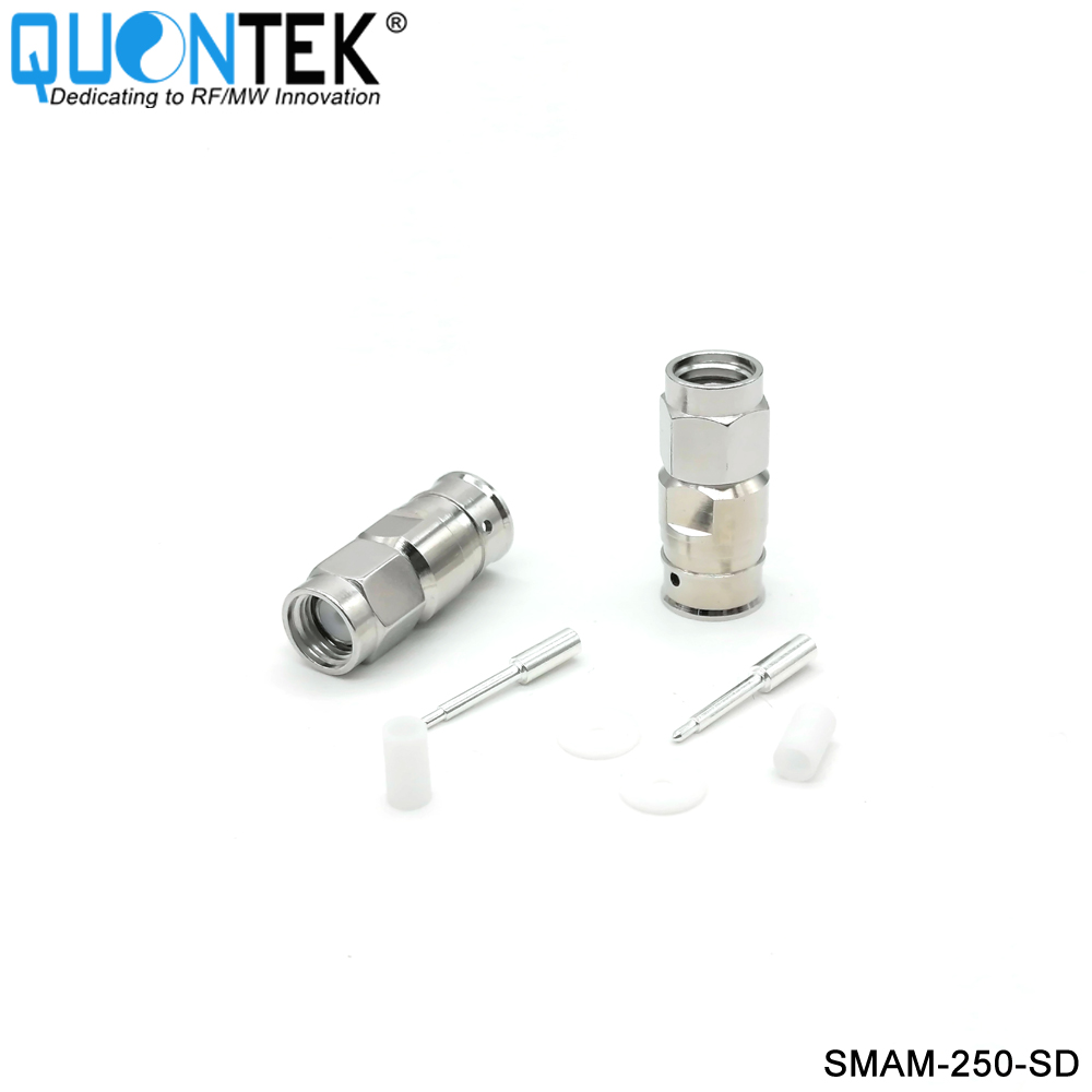 Low PIM Connector, SMA Male for .250"Cable,Solder Type
