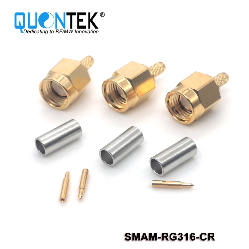 Standard connector,SMA male for RG316/RG174/RF100 cable,Crimp type