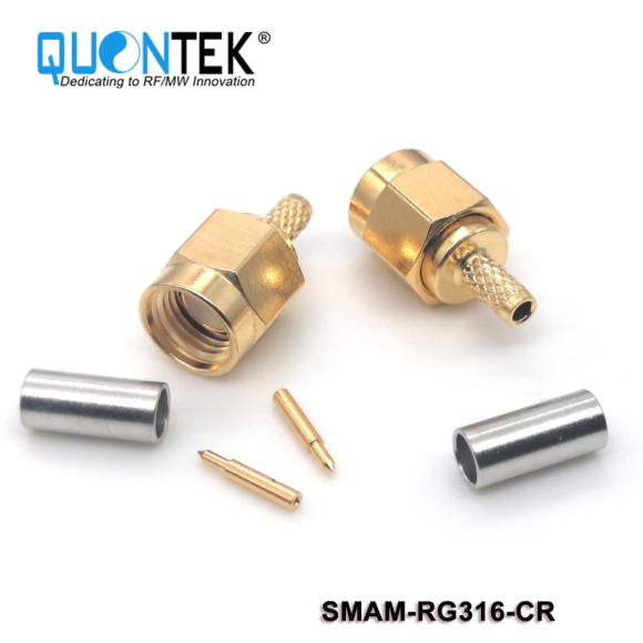 Standard connector,SMA male for RG316/RG174/RF100 cable,Crimp type