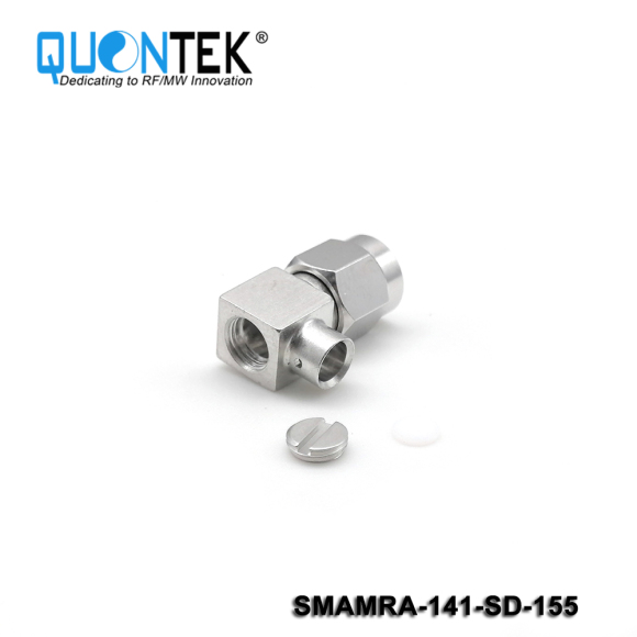 Low PIM Connector, SMA RA Male for .141 Cable,Solder Type