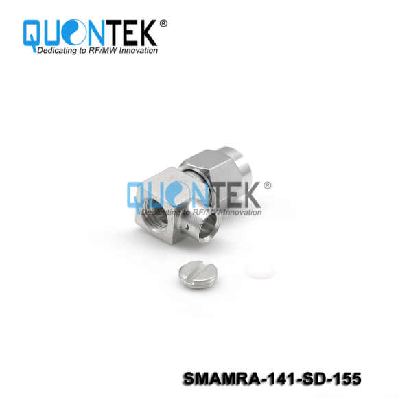 Low PIM Connector, SMA RA Male for .141 Cable,Solder Type