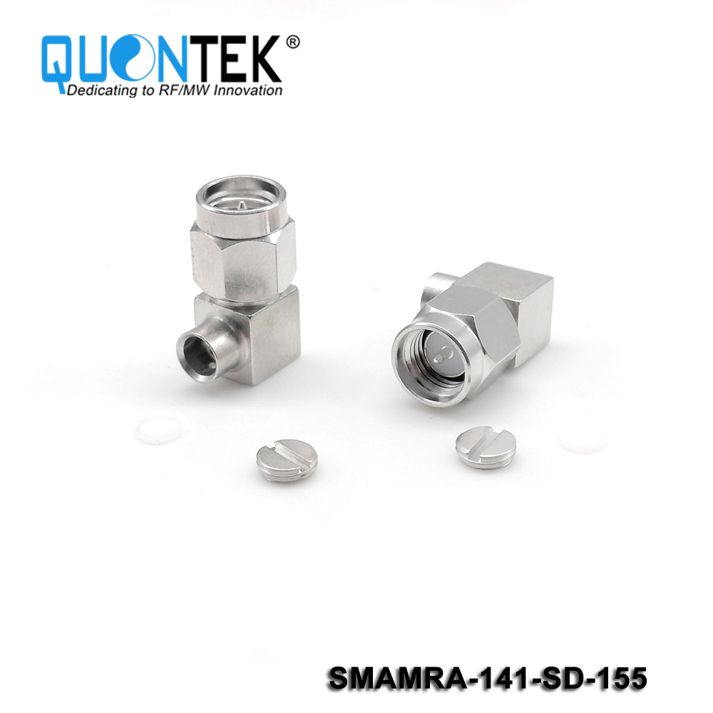 Low PIM Connector, SMA RA Male for .141 Cable,Solder Type