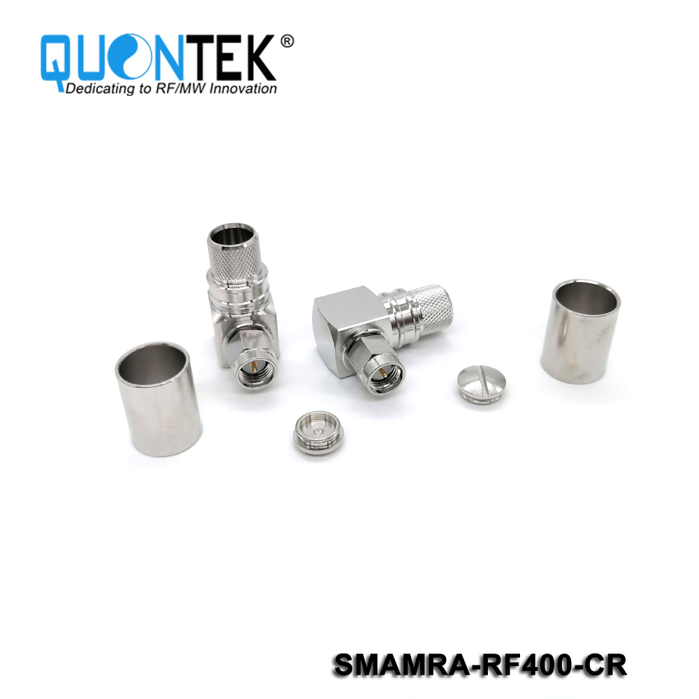 Standard Connector,SMA RA male for RF400 cable,Crimp type