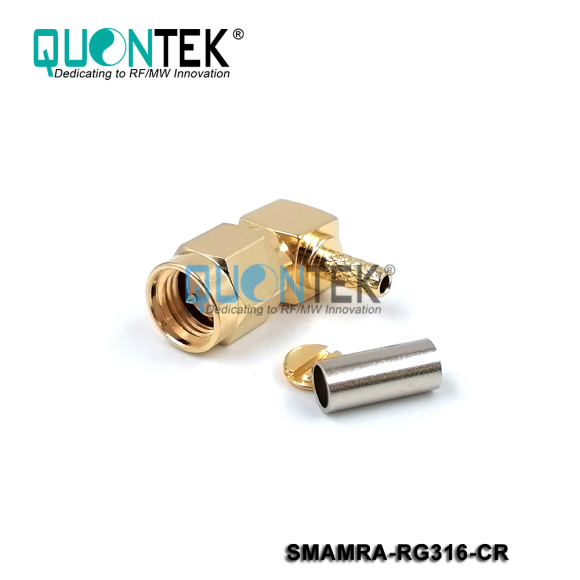 Standard connector,SMA RA male for RG316/RG174/RF100 cable,Crimp type