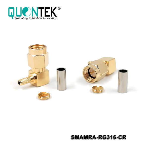 Standard connector,SMA RA male for RG316/RG174/RF100 cable,Crimp type