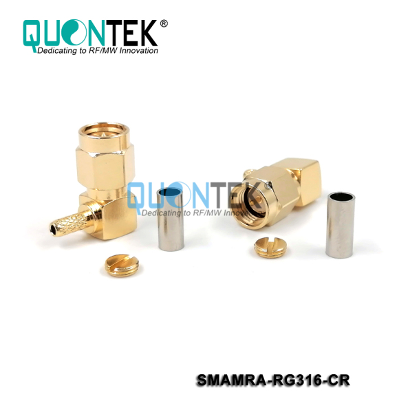 Standard connector,SMA RA male for RG316/RG174/RF100 cable,Crimp type