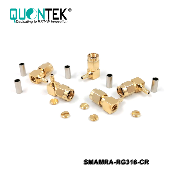 Standard connector,SMA RA male for RG316/RG174/RF100 cable,Crimp type