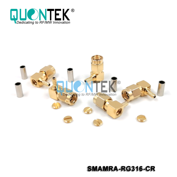 Standard connector,SMA RA male for RG316/RG174/RF100 cable,Crimp type
