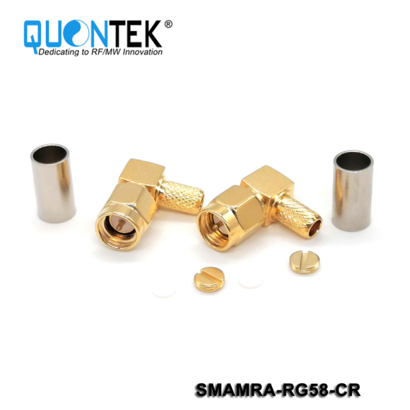 Standard connector,SMA RA male for RG58/RG303/RF195 cable,Crimp type