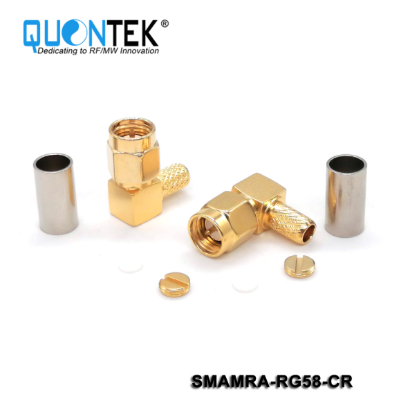 Standard connector,SMA RA male for RG58/RG303/RF195 cable,Crimp type