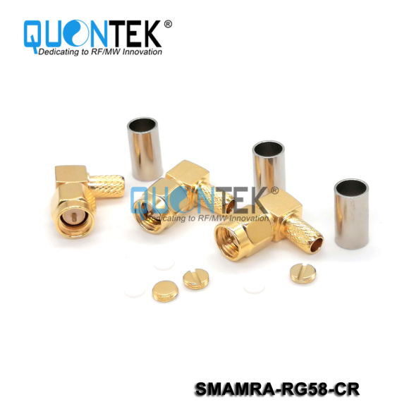 Standard connector,SMA RA male for RG58/RG303/RF195 cable,Crimp type